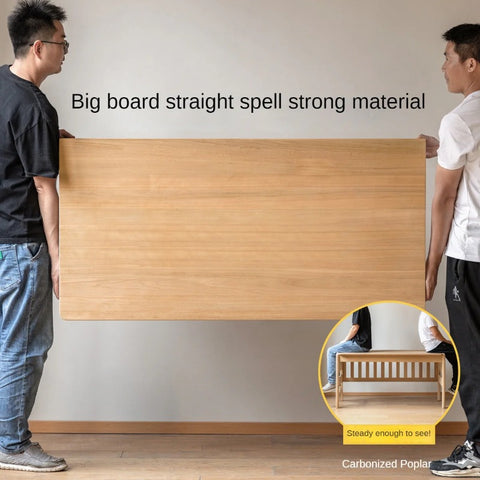 Poplar solid wood children's with guardrail spliced bed.