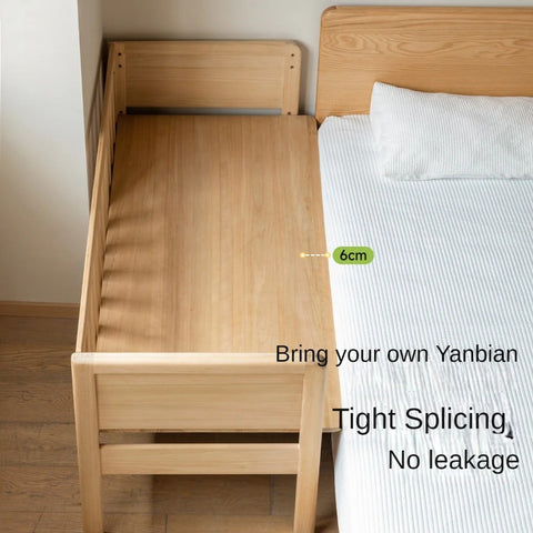 Poplar solid wood children's with guardrail spliced bed.