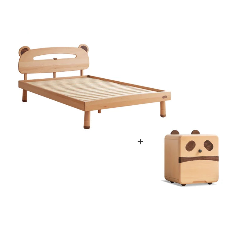 Oak solid wood children's bed with light<