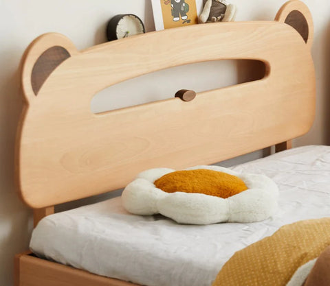 Oak solid wood children's bed with light<