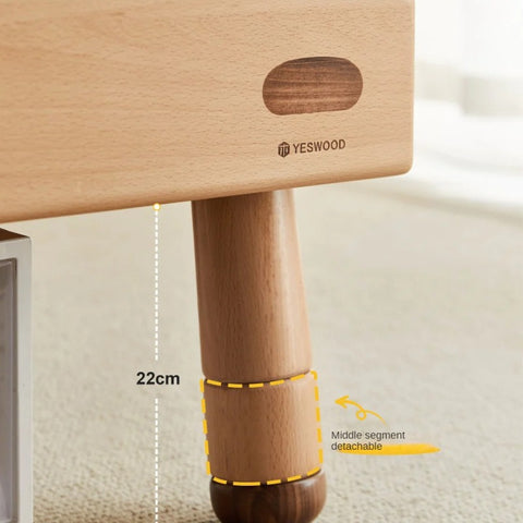 Oak solid wood children's bed with light<