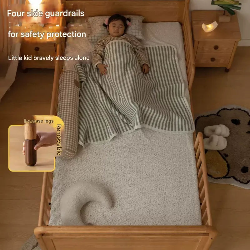 Oak solid wood multi-functional Toddler Bed<