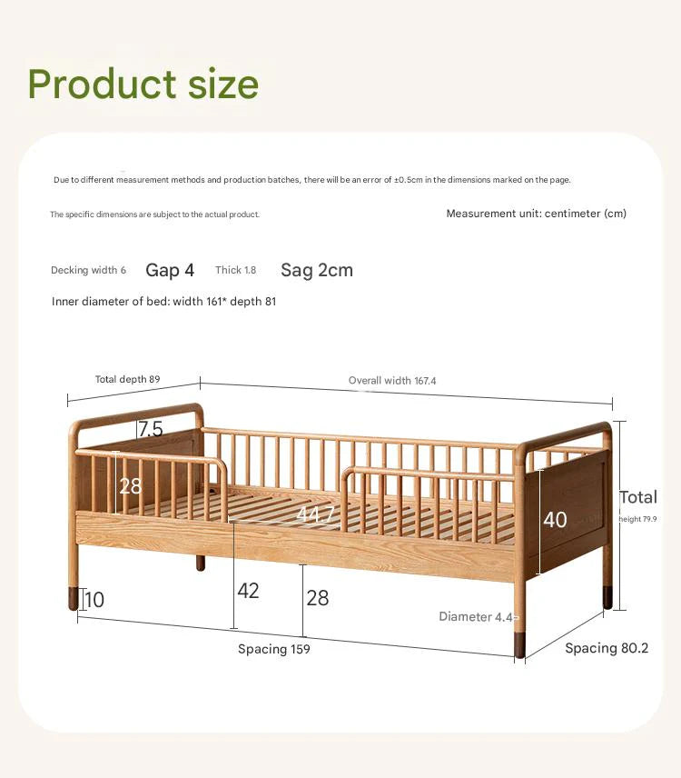 Oak solid wood multi-functional Toddler Bed<