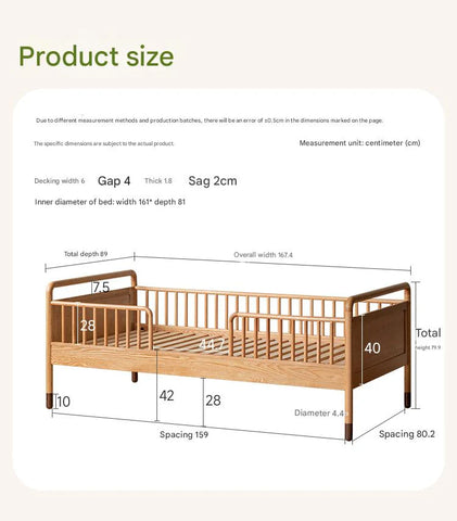 Oak solid wood multi-functional Toddler Bed<