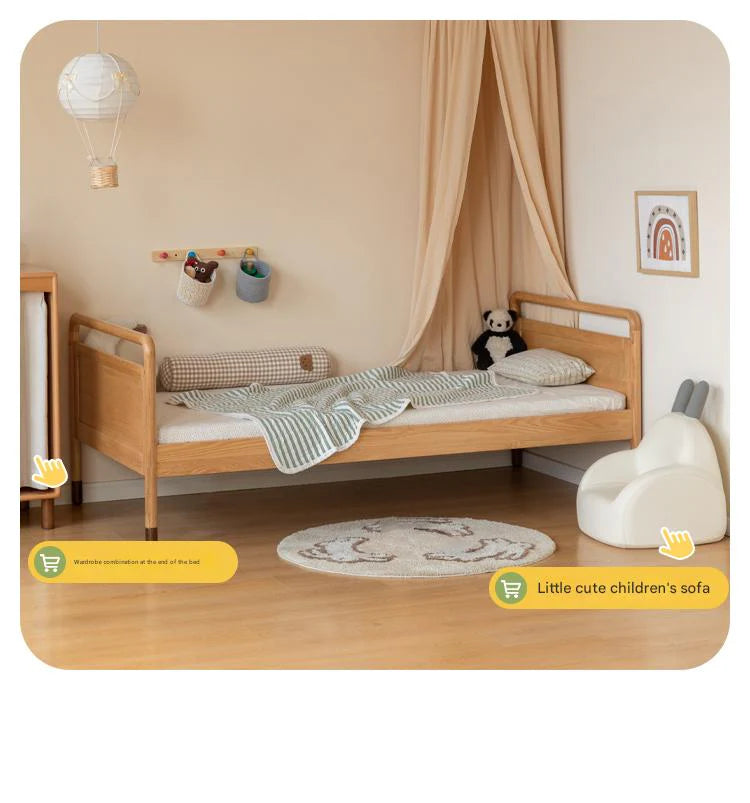 Oak solid wood multi-functional Toddler Bed<