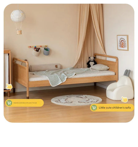 Oak solid wood multi-functional Toddler Bed<