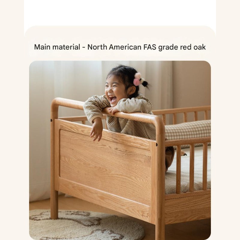 Oak solid wood multi-functional Toddler Bed<