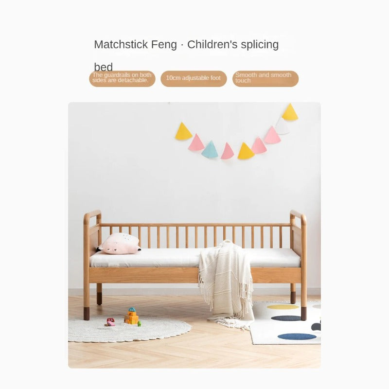 Oak solid wood multi-functional Toddler Bed<