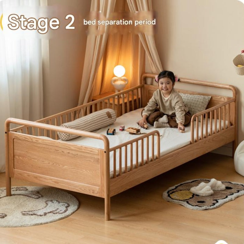 Oak solid wood multi-functional Toddler Bed<