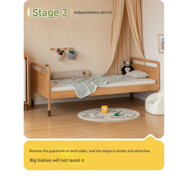 Oak solid wood multi-functional Toddler Bed<