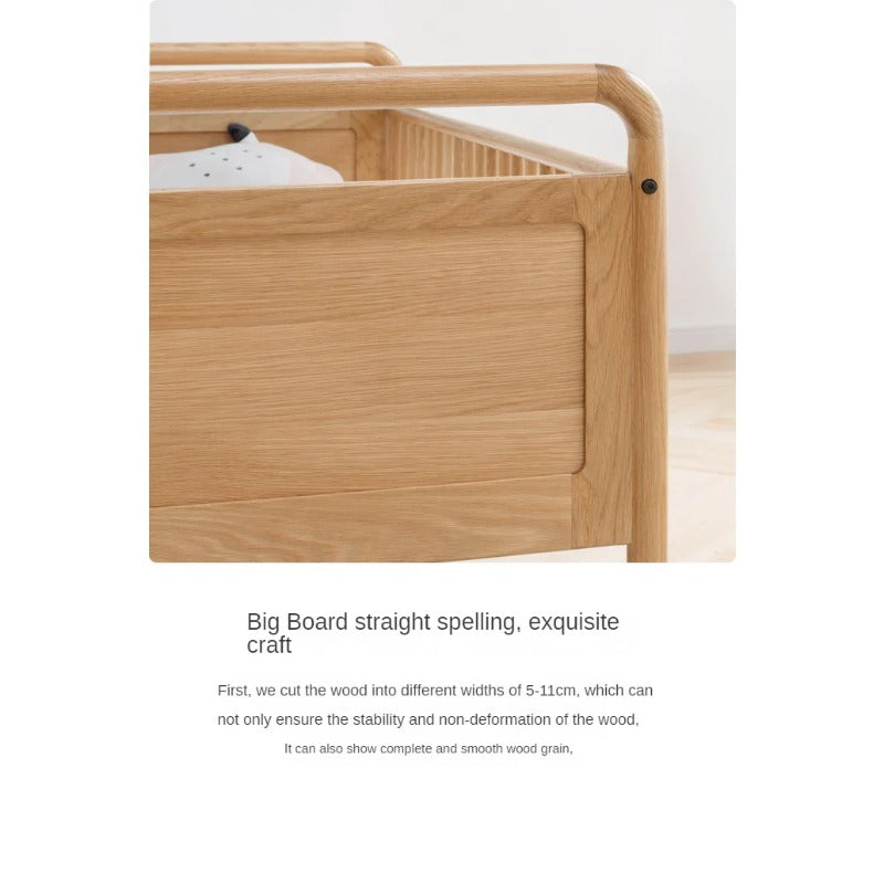 Oak solid wood multi-functional Toddler Bed<