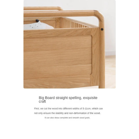 Oak solid wood multi-functional Toddler Bed<