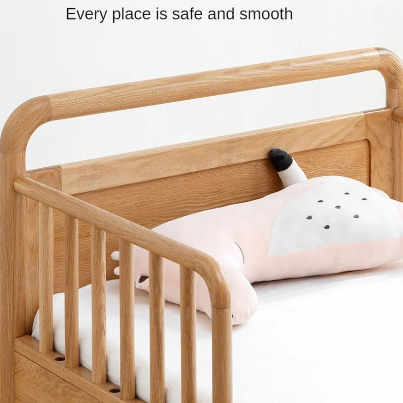 Oak solid wood multi-functional Toddler Bed<