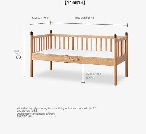 Oak solid wood multi-functional Toddler Bed<