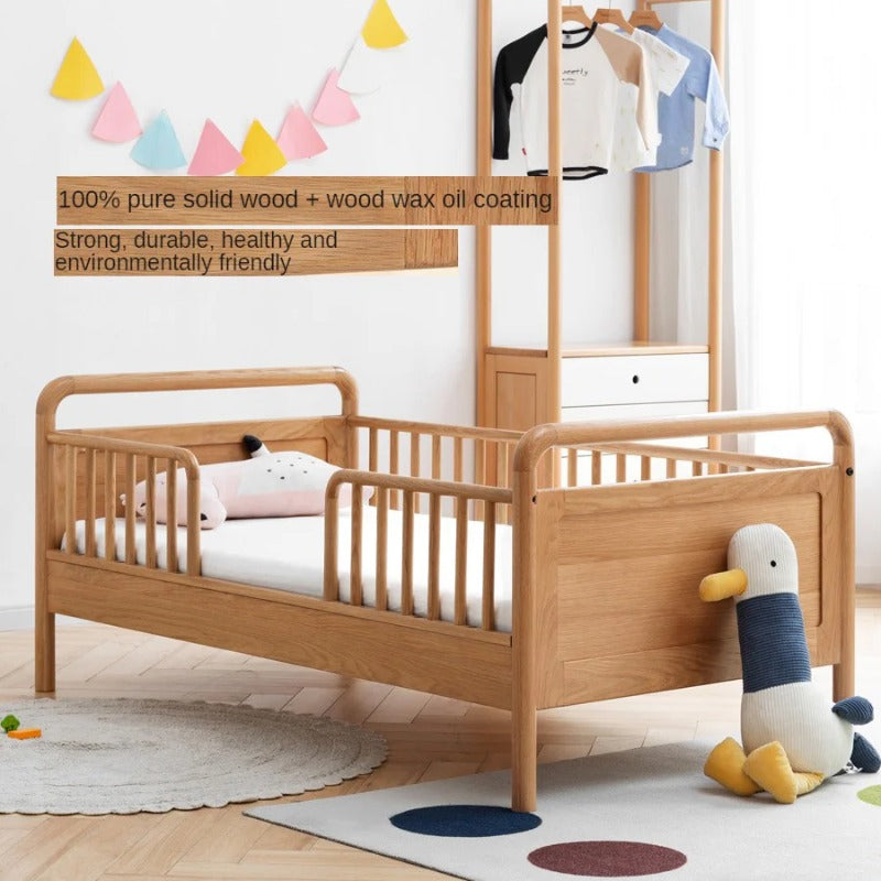 Oak solid wood multi-functional Toddler Bed<