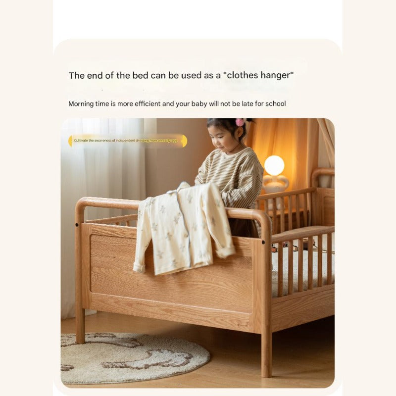 Oak solid wood multi-functional Toddler Bed<