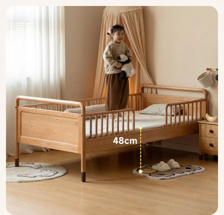 Oak solid wood multi-functional Toddler Bed<