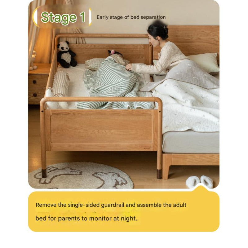 Oak solid wood multi-functional Toddler Bed<