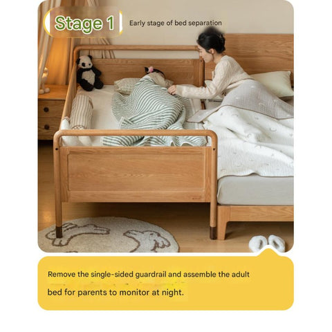 Oak solid wood multi-functional Toddler Bed<