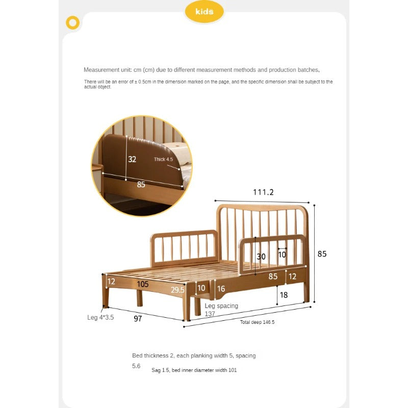 Beech, Oak solid wood Whispering Telescopic Bed<