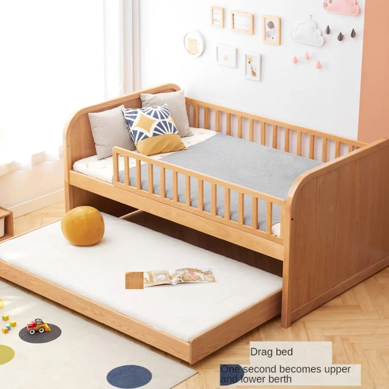 Oak solid wood Multi-function wide storage box bed<