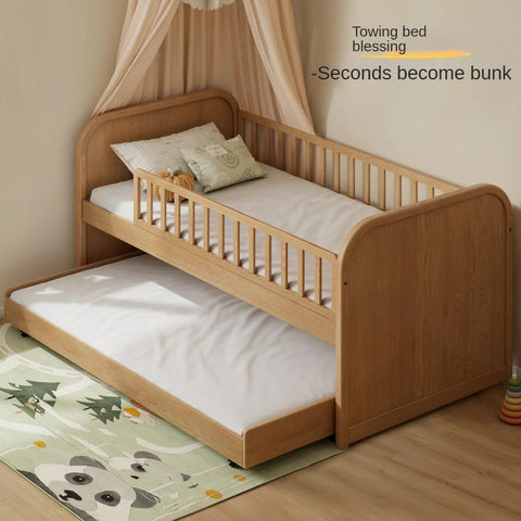 Oak solid wood Multi-function wide storage box bed<
