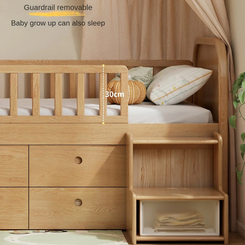 Oak solid wood Multi-function wide storage box bed<