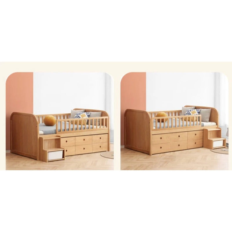 Oak solid wood Multi-function wide storage box bed<