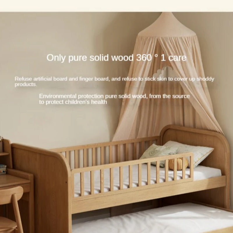 Oak solid wood Multi-function wide storage box bed<