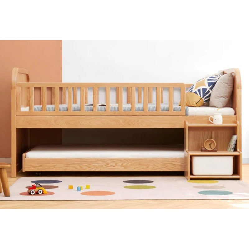 Oak solid wood Multi-function wide storage box bed<