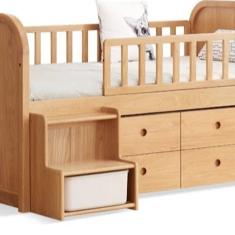 Oak solid wood Multi-function wide storage box bed<