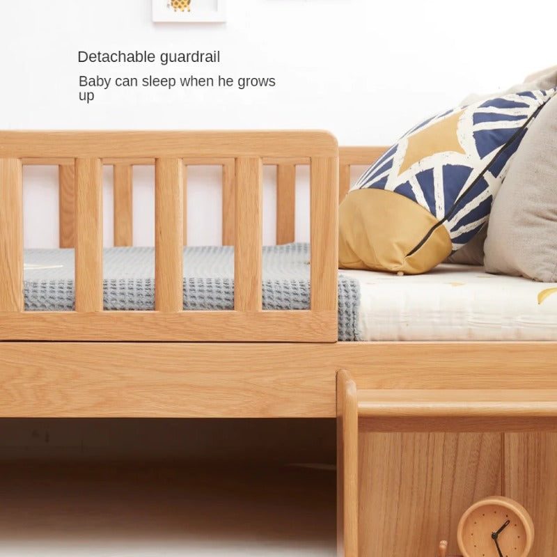 Oak solid wood Multi-function wide storage box bed<