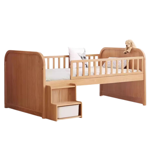 Oak solid wood Multi-function wide storage box bed<