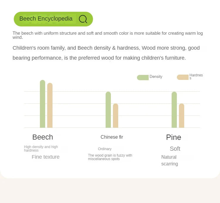 Beech solid wood kids bed