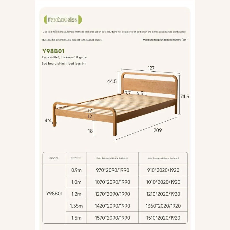 Beech solid wood kids bed