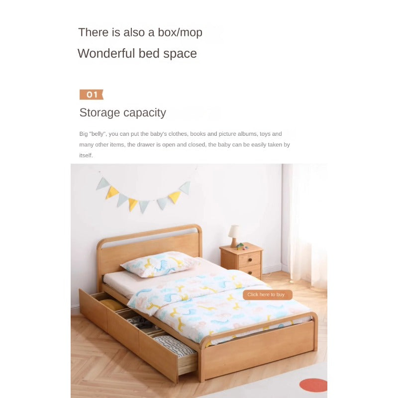 Beech solid wood kids bed