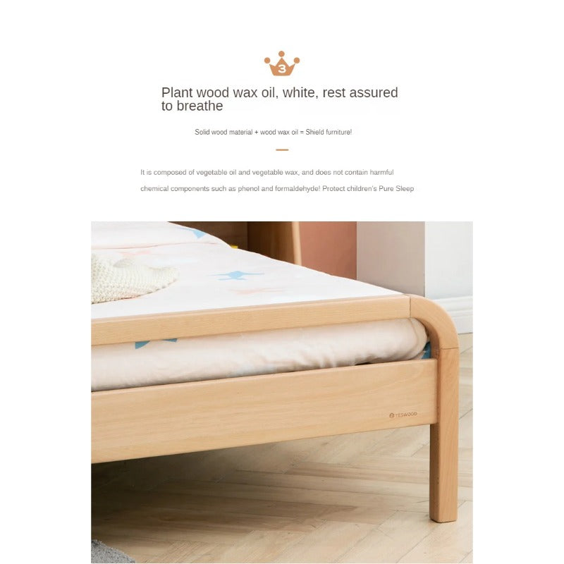 Beech solid wood kids bed