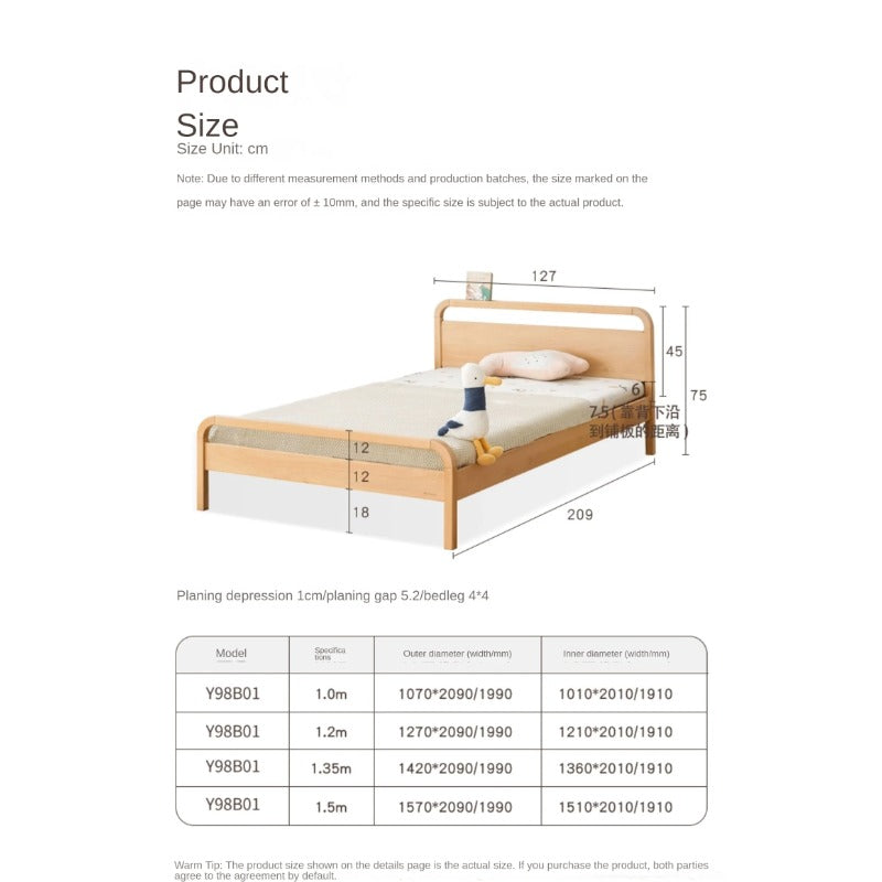 Beech solid wood kids bed