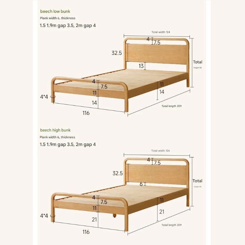 Beech solid wood kids bed