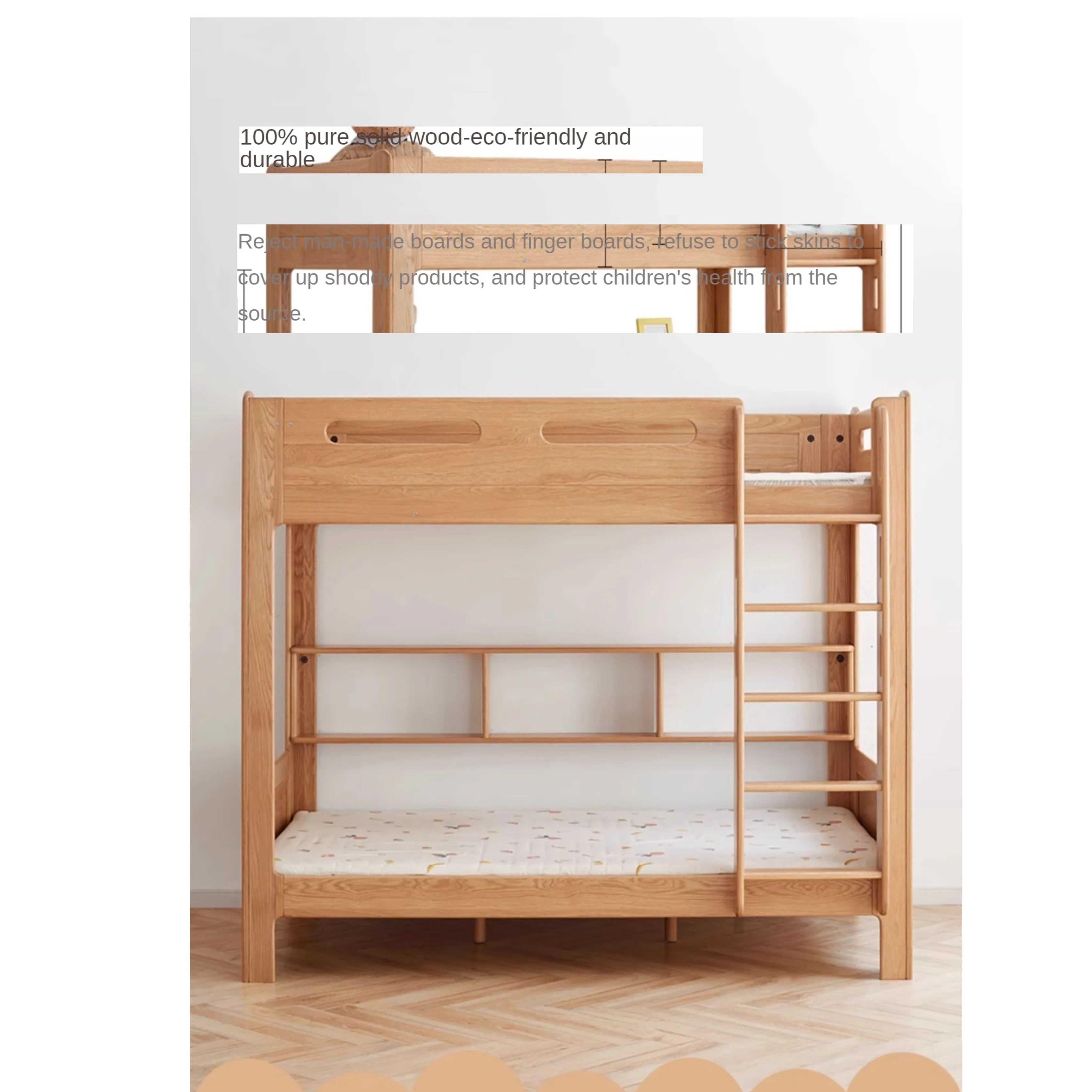 Oak solid wood Bunk Bed.