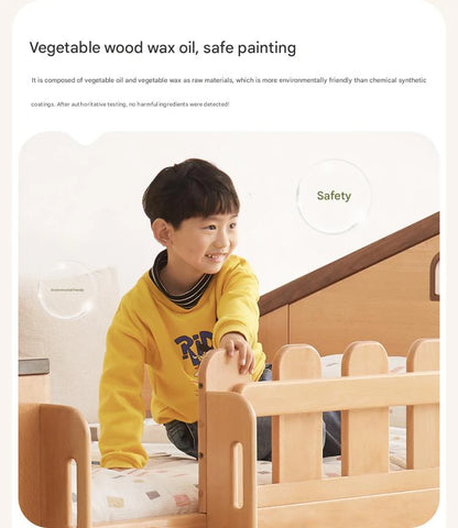 Beech solid wood Multi-functional high bed<