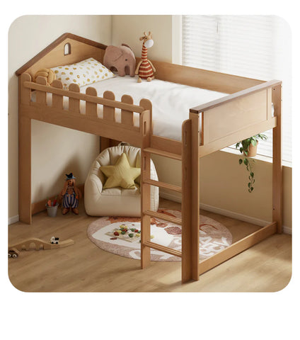 Beech solid wood Multi-functional high bed<