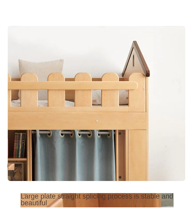 Beech solid wood Multi-functional high bed<