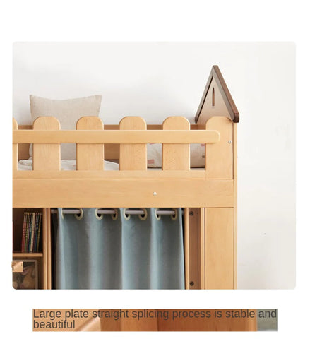 Beech solid wood Multi-functional high bed<