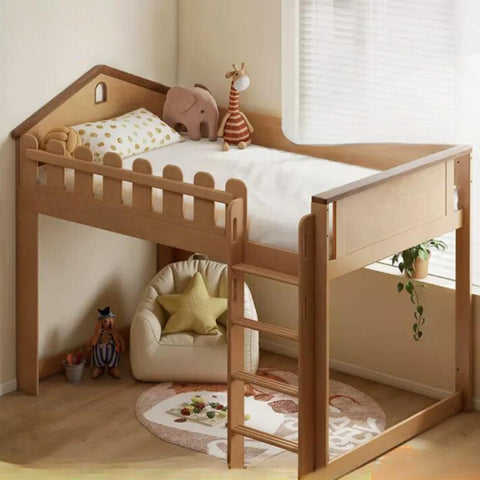 Beech solid wood Multi-functional high bed<
