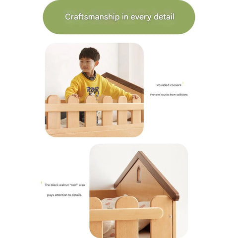 Beech solid wood Multi-functional high bed<