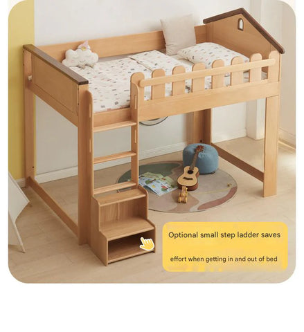 Beech solid wood Multi-functional high bed<