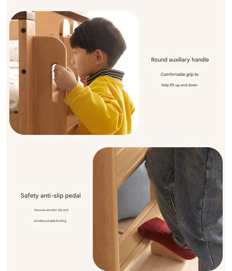 Beech solid wood Multi-functional high bed<