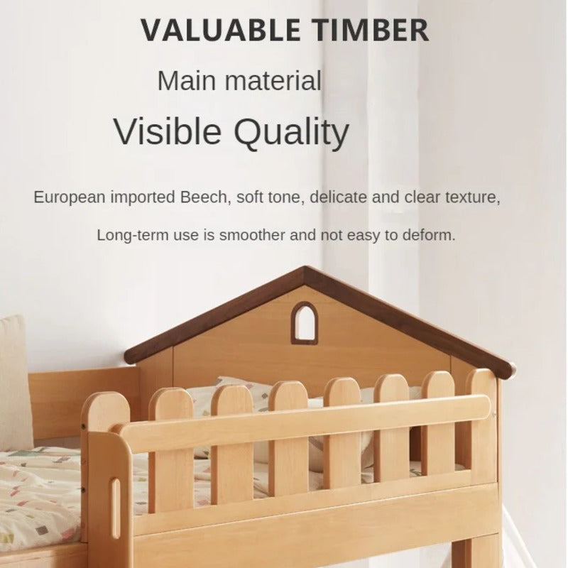 Beech solid wood Multi-functional high bed<