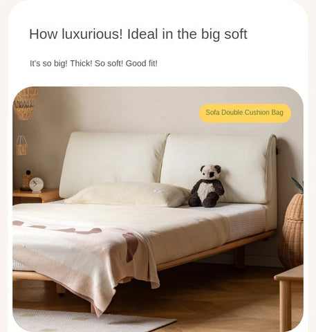 Beech Solid Wood Children's Bed with organic leather.